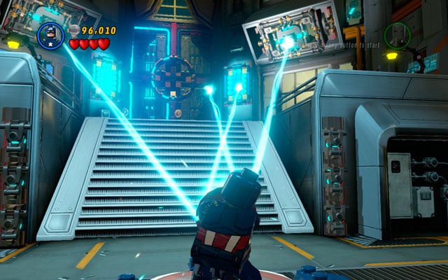 In this moment two laser beams will be turned on - Rebooted, Resuited | Walkthrough - Walkthrough - LEGO Marvel Super Heroes Game Guide & Walkthrough