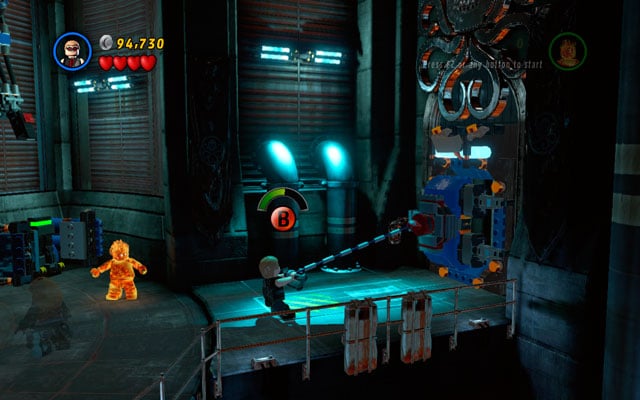 Switch into Hawkeye and go to the right side of the room - Red Head Detention | Walkthrough - Walkthrough - LEGO Marvel Super Heroes Game Guide & Walkthrough