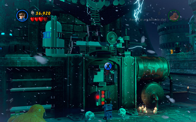 On the new location defeat all enemies, then choose the Thing and yank two green handles placed on the wall - Doctor in the House | Walkthrough - Walkthrough - LEGO Marvel Super Heroes Game Guide & Walkthrough