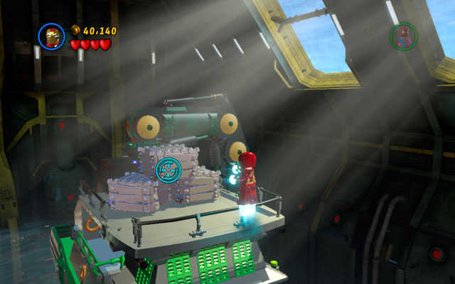 Defeat another group of enemies, heading to the right side of the hangar - That Sinking Feeling | Walkthrough - Walkthrough - LEGO Marvel Super Heroes Game Guide & Walkthrough