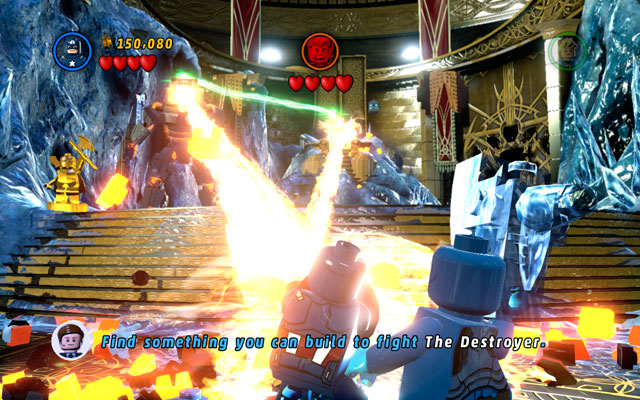 During the fight with Loki you shouldnt bother yourself with frost giants - they will appear endlessly, so killing them will be a waste of time - Loki | Boss fights - Boss fights - LEGO Marvel Super Heroes Game Guide & Walkthrough