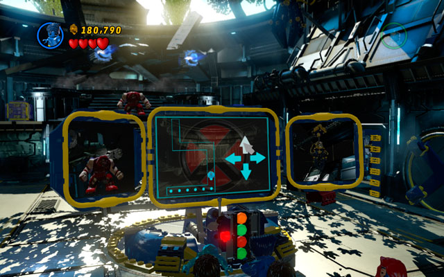 When Juggernaut throws another crate at you, build a computer from its debris, finally using it with The Beast (notice that only Jean Grey can build this device - Juggernaut | Boss fights - Boss fights - LEGO Marvel Super Heroes Game Guide & Walkthrough