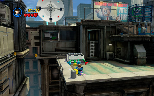 First is standing under the satellite dish - Times Square Off | Minikit Sets - Minikit Sets - LEGO Marvel Super Heroes Game Guide & Walkthrough