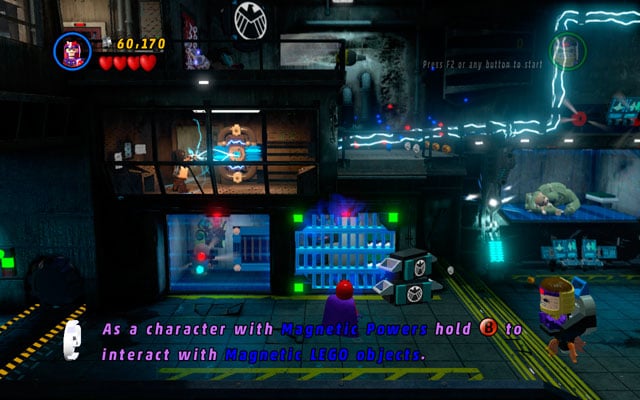 Enter the prison and approach to the metal bar - Rock Up at the Lock Up | Minikit Sets - Minikit Sets - LEGO Marvel Super Heroes Game Guide & Walkthrough