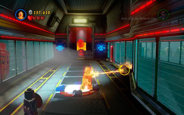 Open the gate mentioned before and enter the corridor - Rebooted, Resuited | Minikit Sets - Minikit Sets - LEGO Marvel Super Heroes Game Guide & Walkthrough