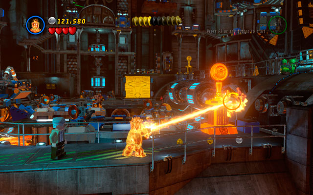 Second can be found on the right, face to face with golden wall, at the farthest platform - Red Head Detention | Minikit Sets - Minikit Sets - LEGO Marvel Super Heroes Game Guide & Walkthrough