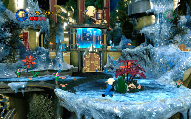 Find a flowerbed on the opposite side of the same gate - Bifrosty Reception | Minikit Sets - Minikit Sets - LEGO Marvel Super Heroes Game Guide & Walkthrough