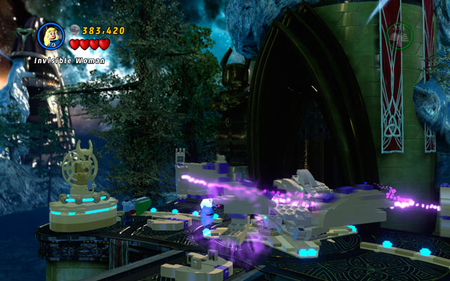 Choose Jean Grey or Invisible Woman to create a huge hand from the scattered bricks - Bifrosty Reception | Minikit Sets - Minikit Sets - LEGO Marvel Super Heroes Game Guide & Walkthrough