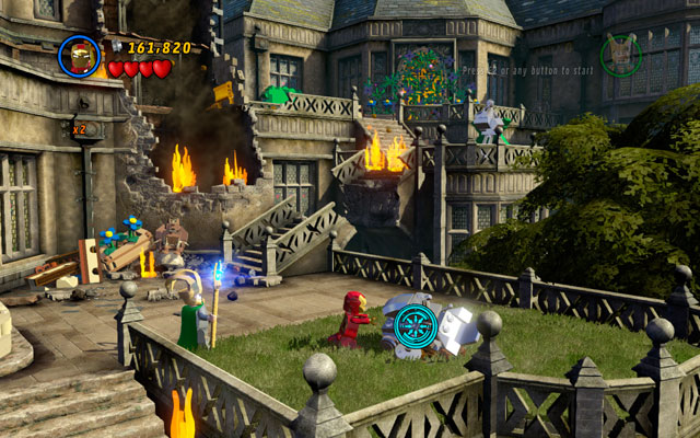 To obtain this minikit, you must destroy all five gargoyles hidden on the X-Mansion building - Juggernauts and Crosses | Minikit Sets - Minikit Sets - LEGO Marvel Super Heroes Game Guide & Walkthrough