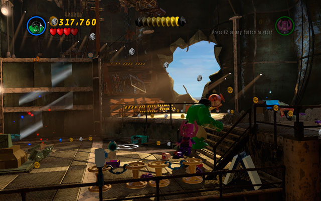 To obtain this minikit you must destroy all five blue traffic signs - Taking Liberties | Minikit Sets - Minikit Sets - LEGO Marvel Super Heroes Game Guide & Walkthrough