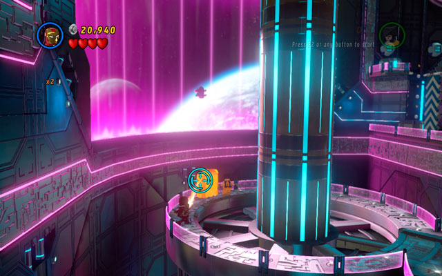 After the beginning turn left and approach to the golden box - A Doom With a View | Minikit Sets - Minikit Sets - LEGO Marvel Super Heroes Game Guide & Walkthrough