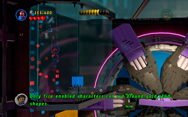 Go to the left side of the room and fly to the windowed room located above - a minikit is floating there - A Doom With a View | Minikit Sets - Minikit Sets - LEGO Marvel Super Heroes Game Guide & Walkthrough