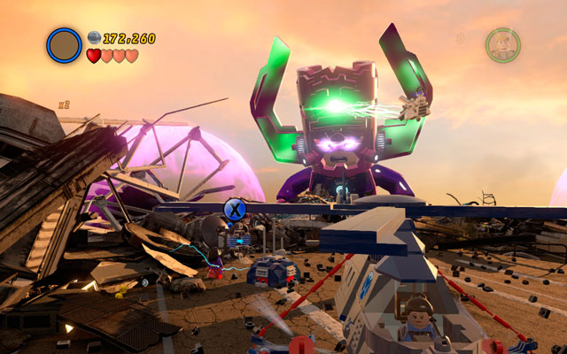 Go to the location where a golden wall was standing (you have already destroyed it - see minikit 6) and turn left - The Good, the Bad and the Hungry | Minikit Sets - Minikit Sets - LEGO Marvel Super Heroes Game Guide & Walkthrough