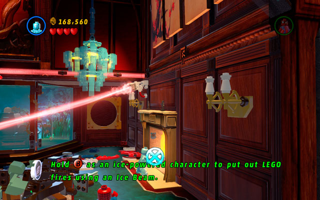 You may rescue Stan Lee with an Iceman - simply go to the fireplace and put out the fire - Deadpool Bonus Missions | Stan Lee in Peril - Stan Lee in Peril - LEGO Marvel Super Heroes Game Guide & Walkthrough