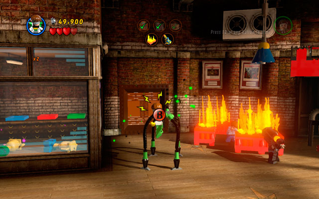 Choose Doctor Octopus and go to the central part of the room - Tabloid Tidy Up | Maps - Maps - LEGO Marvel Super Heroes Game Guide & Walkthrough