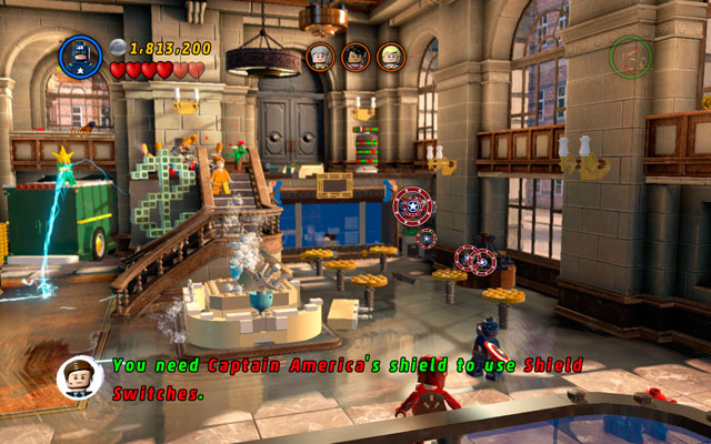 Enter the bank and choose Captain America - A Shock Withdrawal | Maps - Maps - LEGO Marvel Super Heroes Game Guide & Walkthrough