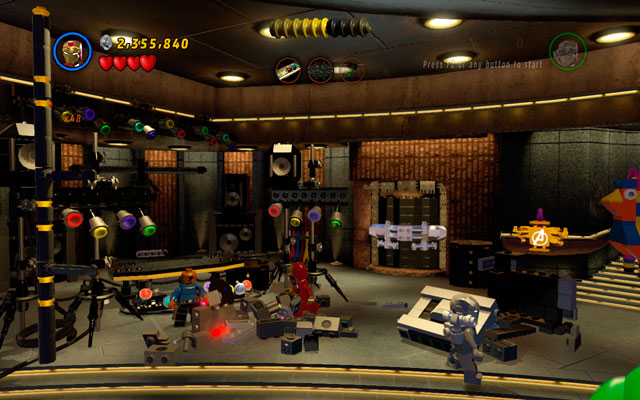 Turn left, destroying all objects in the area, then build a DJs set from the debris - House Party Protocol | Maps - Maps - LEGO Marvel Super Heroes Game Guide & Walkthrough