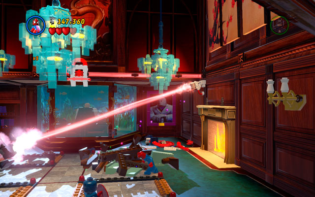 Begin this mission by destroying all objects placed on the right side of the room - Feeling Fisky | Maps - Maps - LEGO Marvel Super Heroes Game Guide & Walkthrough