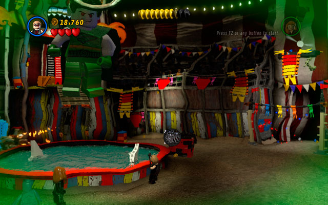 Begin this mission choosing Hawkeye, then turn right - Stunt Show Surprise | Maps - Maps - LEGO Marvel Super Heroes Game Guide & Walkthrough