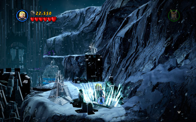 Firstly turn right and fly up with Thor, heading to the first bank - Bro-tunheim | Maps - Maps - LEGO Marvel Super Heroes Game Guide & Walkthrough
