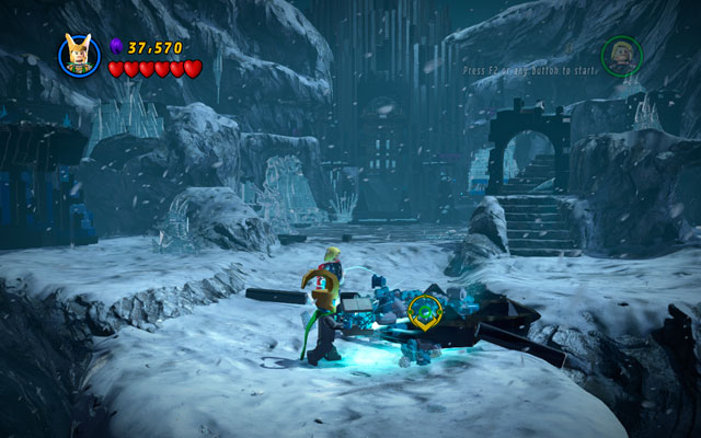 Go to the black stone, placed in the middle of the location - Bro-tunheim | Maps - Maps - LEGO Marvel Super Heroes Game Guide & Walkthrough
