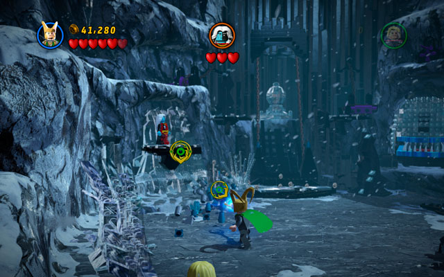 The pattern is simple - you mast shoot at the platform, on witch your enemy is standing - Bro-tunheim | Maps - Maps - LEGO Marvel Super Heroes Game Guide & Walkthrough