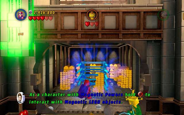 After luring Shocker out from the vault, enter it and switch into Magneto - A Shock Withdrawal | Deadpool Bonus Missions: Collectables - Deadpool Bonus Missions: Collectables - LEGO Marvel Super Heroes Game Guide & Walkthrough