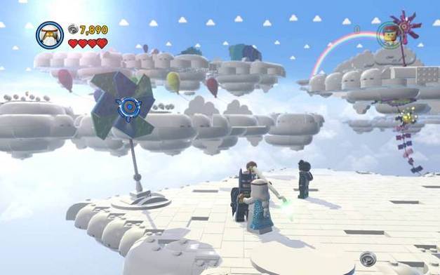 Destroy all the colorful flowers with the target - Welcome to Cloud Cuckoo Land - The story mode - The LEGO Movie Videogame - Game Guide and Walkthrough