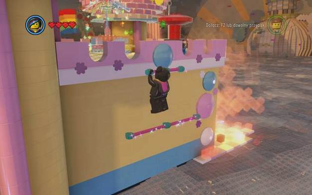 Zip down the line and climb onto the bars - The Depths - The story mode - The LEGO Movie Videogame - Game Guide and Walkthrough