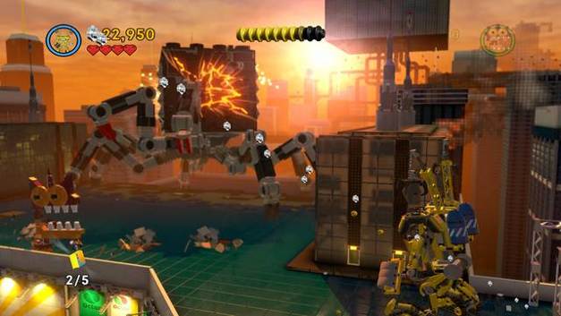 A Golden manual for destroying fans in the right corner of the rooftop - The Final Showdown - The story mode - The LEGO Movie Videogame - Game Guide and Walkthrough