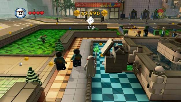 Fit the object into the fountain's front side. - Bricksburg - Side Missions - Red Bricks - The LEGO Movie Videogame - Game Guide and Walkthrough