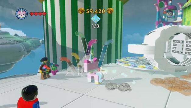 The green tower with fireworks - Cloud Cuckoo Land - Side Missions - Red Bricks - The LEGO Movie Videogame - Game Guide and Walkthrough