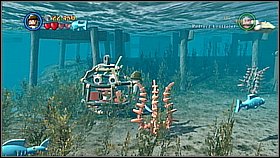 Bottle 8 - On this map you can find three blue flags which you can unfurl - Port Royale - bottles - The Curse of the Black Pearl - LEGO Pirates of the Caribbean: The Video Game - Game Guide and Walkthrough