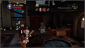 You can climb up using the chandeliers - start with the one on the very right and jump to the others grabbing the green bars - Tortuga - walkthrough - The Curse of the Black Pearl - LEGO Pirates of the Caribbean: The Video Game - Game Guide and Walkthrough