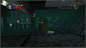 Get inside the barrel standing on the right and dive - The Black Pearl Attacks - walkthrough - The Curse of the Black Pearl - LEGO Pirates of the Caribbean: The Video Game - Game Guide and Walkthrough