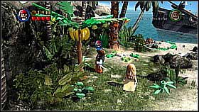 At the beginning use Jack's compass and pick the upper treasure (the one with the skull) - Smuggler's Den - walkthrough - The Curse of the Black Pearl - LEGO Pirates of the Caribbean: The Video Game - Game Guide and Walkthrough