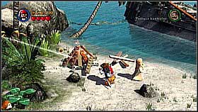 Move the mechanism to light the new mirror (the ray of light will escape the cave) - Smuggler's Den - walkthrough - The Curse of the Black Pearl - LEGO Pirates of the Caribbean: The Video Game - Game Guide and Walkthrough