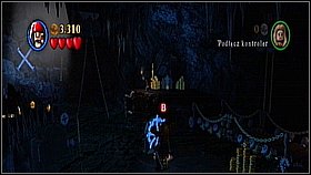 As a default character go across the bridge to get on the rock shelf and take the torch - Isla de Muerta - walkthrough - The Curse of the Black Pearl - LEGO Pirates of the Caribbean: The Video Game - Game Guide and Walkthrough