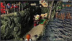 Move the chest which is on the right bank behind the tree across the bridge - Pelegosto - walkthrough - Dead Man's Chest - LEGO Pirates of the Caribbean: The Video Game - Game Guide and Walkthrough