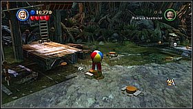 Bottle 4 - In the place where you need to separate two green chests jump down on the platform on the right - A Touch of Destiny - bottles - Dead Man's Chest - LEGO Pirates of the Caribbean: The Video Game - Game Guide and Walkthrough