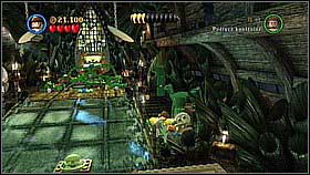 As Bootstrap Bill enter the seaweed on the left [1] and switch the mechanism on the other side - The Dutchman's Secret - walkthrough - Dead Man's Chest - LEGO Pirates of the Caribbean: The Video Game - Game Guide and Walkthrough