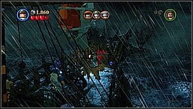 Bottle 1 - At the begging of the level scare the tentacles under the stairs and activate the mechanism with the sword - The Dutchman's Secret - bottles - Dead Man's Chest - LEGO Pirates of the Caribbean: The Video Game - Game Guide and Walkthrough