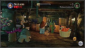 Bottle 3 - On the mast near Davy Jones you will find the glass element - The Dutchman's Secret - bottles - Dead Man's Chest - LEGO Pirates of the Caribbean: The Video Game - Game Guide and Walkthrough