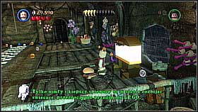 Bottle 7 - In the room with Jones's pipe organs and puzzles on the ground you need to get to the central part and shoot at the mucus on the left - The Dutchman's Secret - bottles - Dead Man's Chest - LEGO Pirates of the Caribbean: The Video Game - Game Guide and Walkthrough