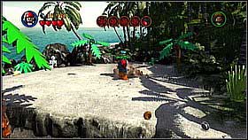 Jump over the shifting sand on the crabs pieces [1] and dig up the chest in the place where the beast was - Isla Cruces - walkthrough - Dead Man's Chest - LEGO Pirates of the Caribbean: The Video Game - Game Guide and Walkthrough