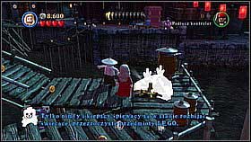 Bottle 6 - On the first map go across the bridge and turn right and move backwards a bit in the screen direction - Singapore - bottles - At World's End - LEGO Pirates of the Caribbean: The Video Game - Game Guide and Walkthrough