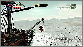 Enter the deck and turn the mast using the green brick - Davy Jones Locker - walkthrough - At World's End - LEGO Pirates of the Caribbean: The Video Game - Game Guide and Walkthrough