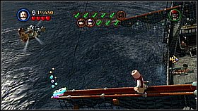Bottle 5 - On the lowest deck use Jack's compass to discover red and black box - Davy Jones' Locker - bottles - At World's End - LEGO Pirates of the Caribbean: The Video Game - Game Guide and Walkthrough