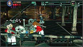 Go to the very left with the torch and scare the tentacles on the column - Norrington's Choice - walkthrough - At World's End - LEGO Pirates of the Caribbean: The Video Game - Game Guide and Walkthrough