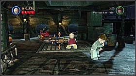 Bottle 1 - On the first ship (under the deck) there are hidden 4 barrels with purple tentacles - Norrington's Choice - bottles - At World's End - LEGO Pirates of the Caribbean: The Video Game - Game Guide and Walkthrough